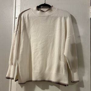 Zesica Cream Women's Turtleneck Sweater